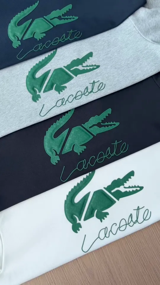 LACOSTE. 2026 Autumn New Product Counter Same Style Printed Cotton Round Neck Sweatshirt 360g Pure Cotton Terry M.L.XL 2XL LA-W 3057